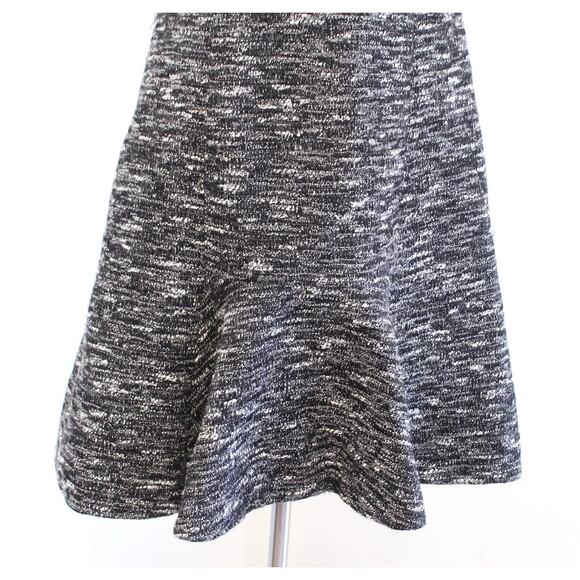 J Crew Black Gray White Mixed Tweed Panel Fit and Flare Flounce Dress Size 4 - Picture 4 of 7